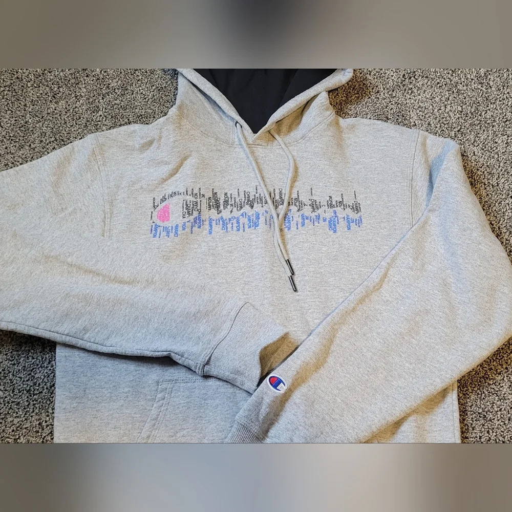 champion shop hooded pullover sweatshirt, unisex, size youth XLG/ adult sm, gray - Picture 3 of 8